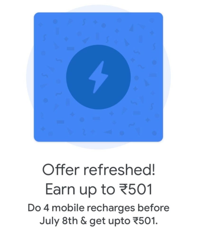 Google Pay Recharge Offer 2020 - Free Upto ₹501 Cashback On Recharges 1 Google pay recharge offer