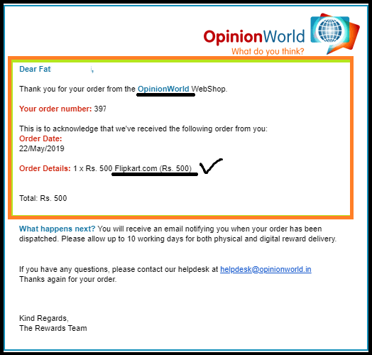 Opinion World payment proof