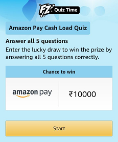 Amazon Pay Cash Load Quiz Answers