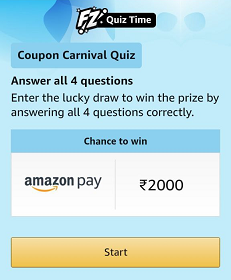 Amazon Coupon Carnival Quiz