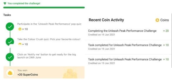Flipkart realme narzo challenge 40 Supercoins for free