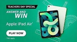 Amazon Teachers’ Day Special Quiz Answers Today