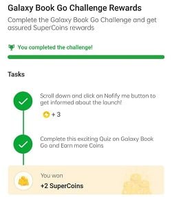 Flipkart Galaxy Book Go Challenge Quiz Answers