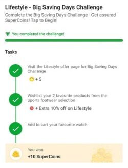 flipkart big saving days challenge free supercoins