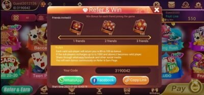 Teen Patti Yes refer and earn